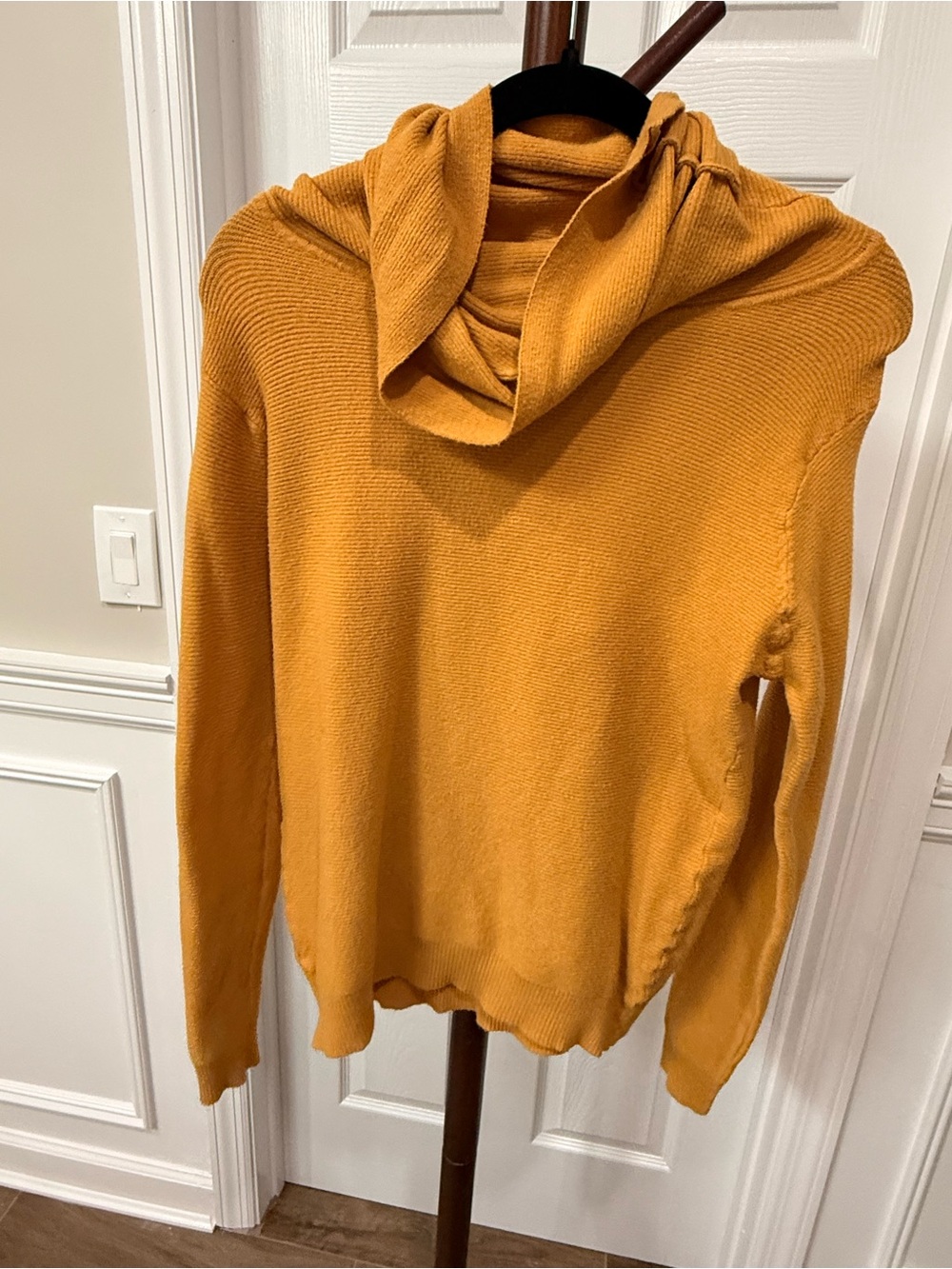 Anna Women's Mustard Cowl Neck Sweater
